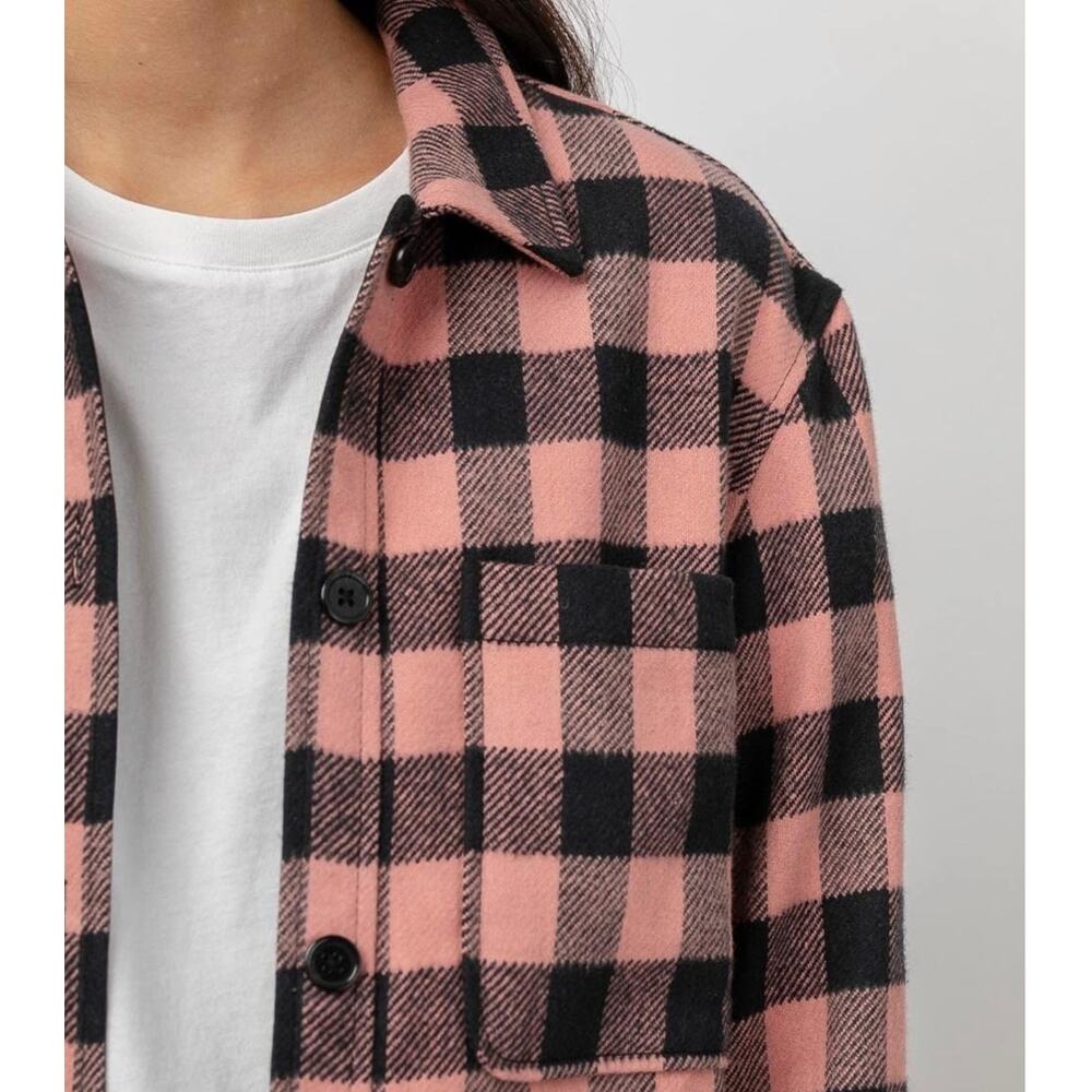 Rails Plaid James Shacket Lightweight Jacket Flan… - image 6